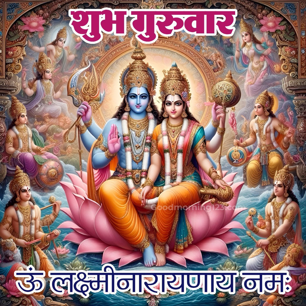 Shubh Guruwar Vishnu Ji And Laxmi Mata Image
