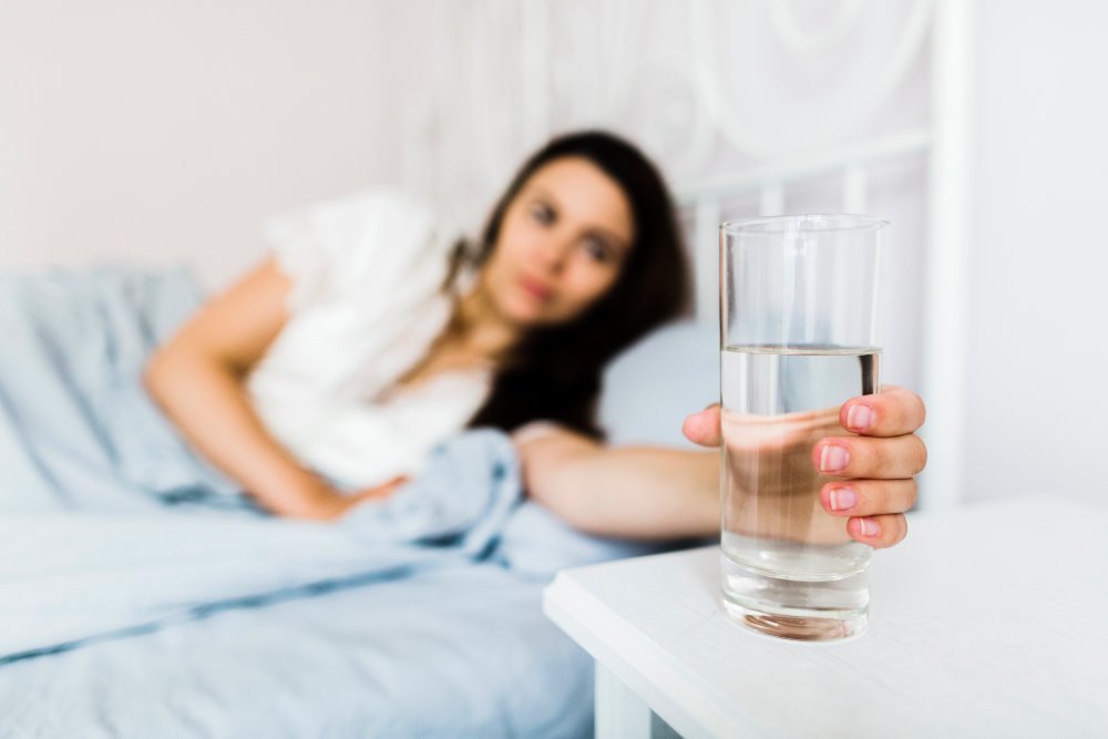 A Glass Of Water Beside The Bed, A Perfect Morning Hydration Habit.